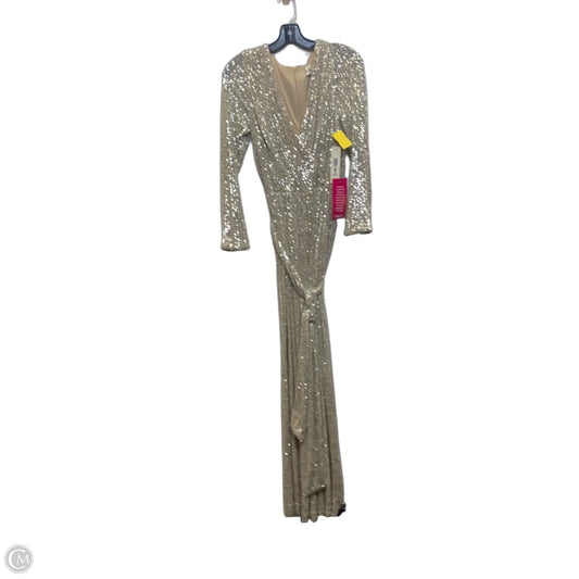 Jumpsuit By Eliza J In Silver & Tan, Size: L