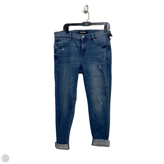 Jeans Skinny By Express In Blue Denim, Size: 12