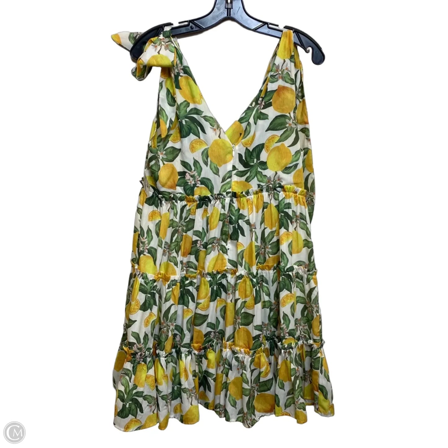 Dress Casual Short By English Factory In Green & Yellow, Size: L
