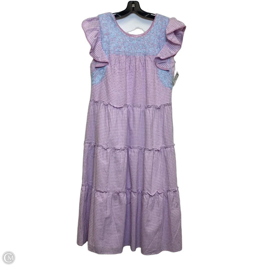 Dress Casual Midi By J.marie In Purple & White, Size: M
