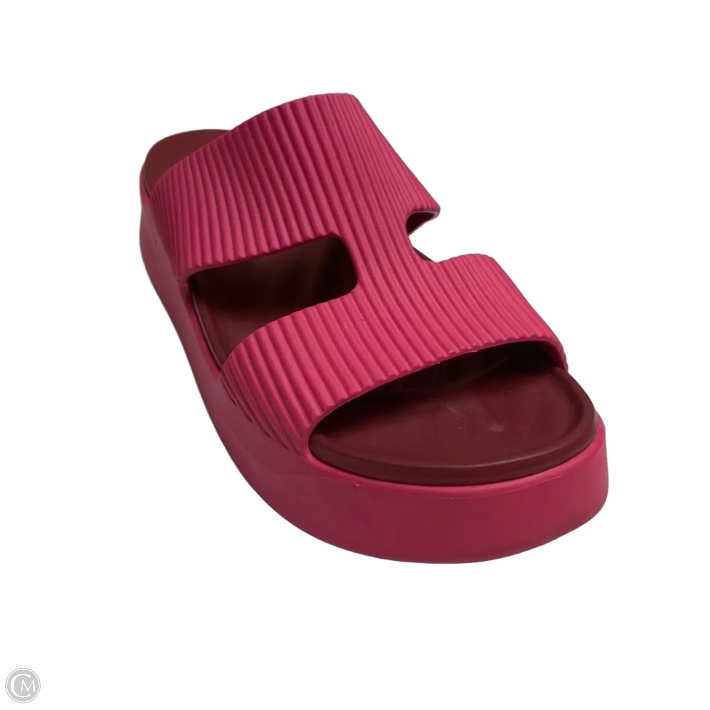 Sandals Heels Platform By Crocs In Pink, Size: 9