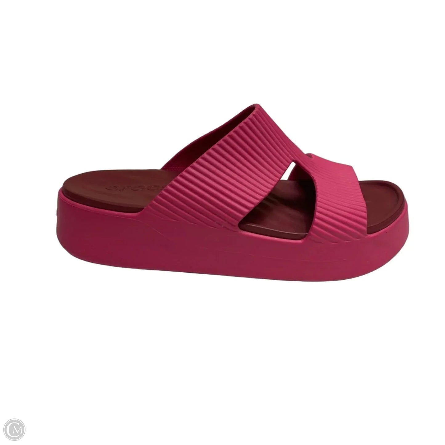 Sandals Heels Platform By Crocs In Pink, Size: 9