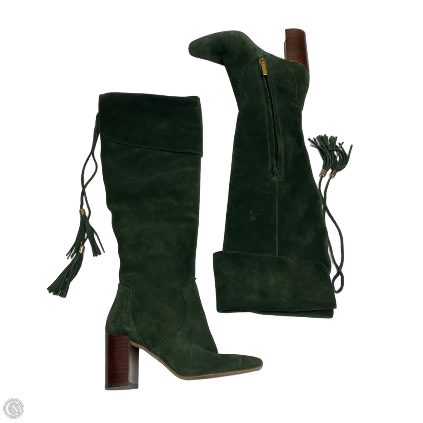 Boots Designer By Karl Lagerfeld In Green, Size: 5