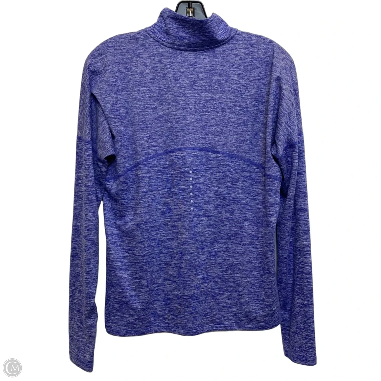 Athletic Top Long Sleeve Collar By Nike Apparel In Blue & White, Size: S