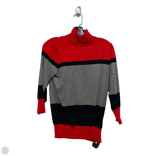 Top Long Sleeve By New York And Co In Grey & Red, Size: S