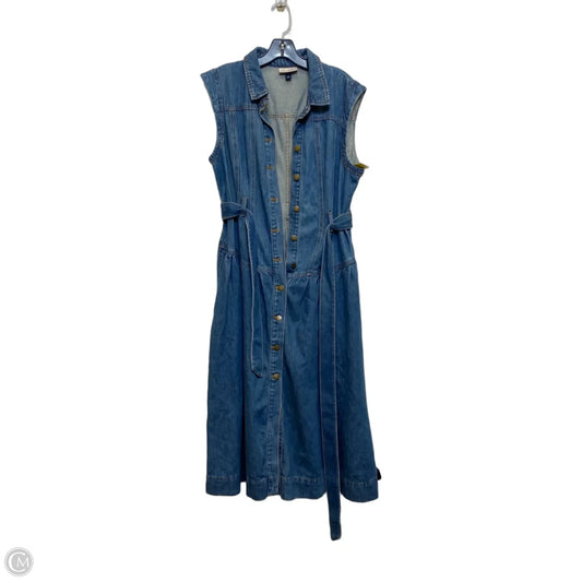 Dress Casual Midi By Universal Thread In Blue Denim, Size: L