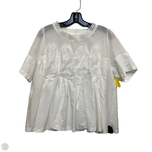Top Short Sleeve By Fate In White, Size: L