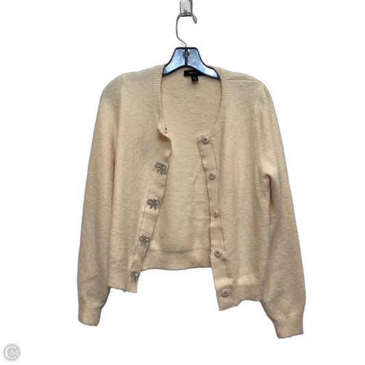 Sweater Cardigan By Ann Taylor In Peach, Size: Xs