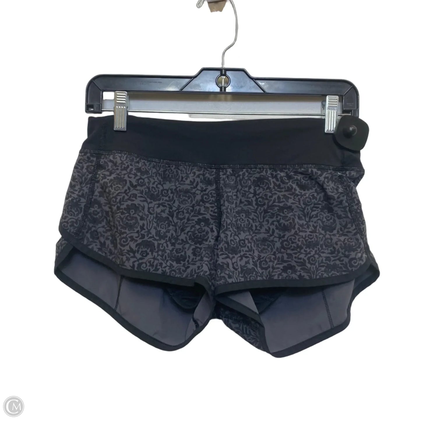 Athletic Shorts Designer By Lululemon In Black & Grey, Size: S