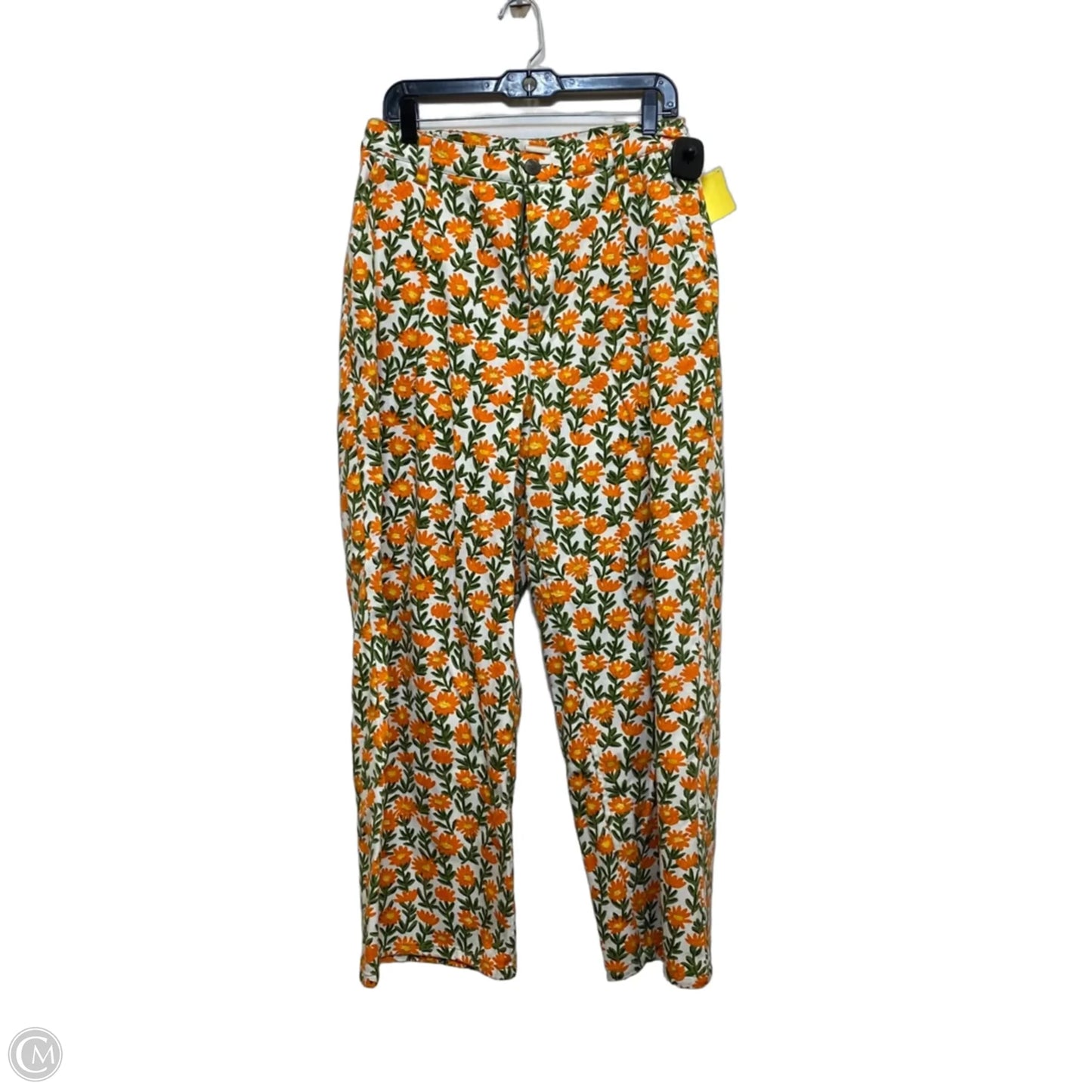 Jeans Wide Leg By Lucy & Yak In Green & Orange, Size: 14