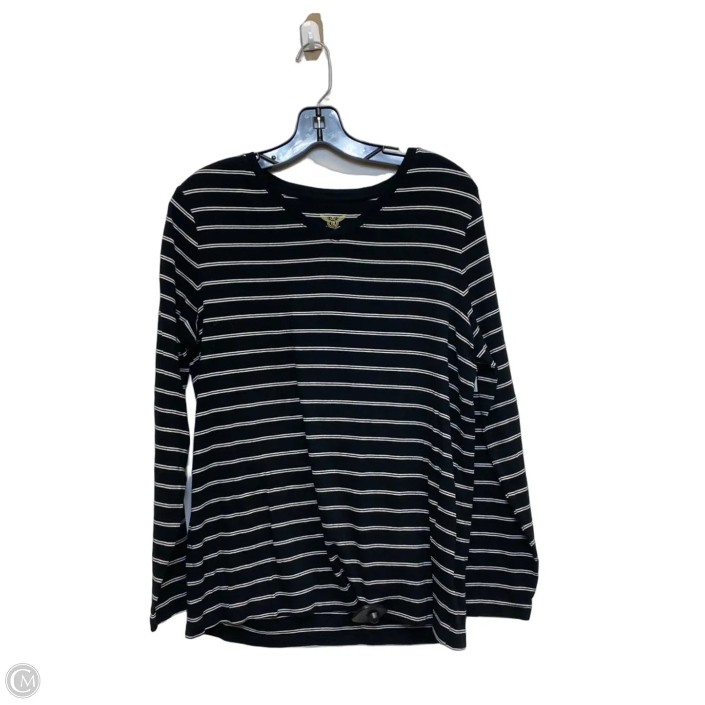 Top Long Sleeve Basic By Faded Glory In Black & White, Size: Xxl