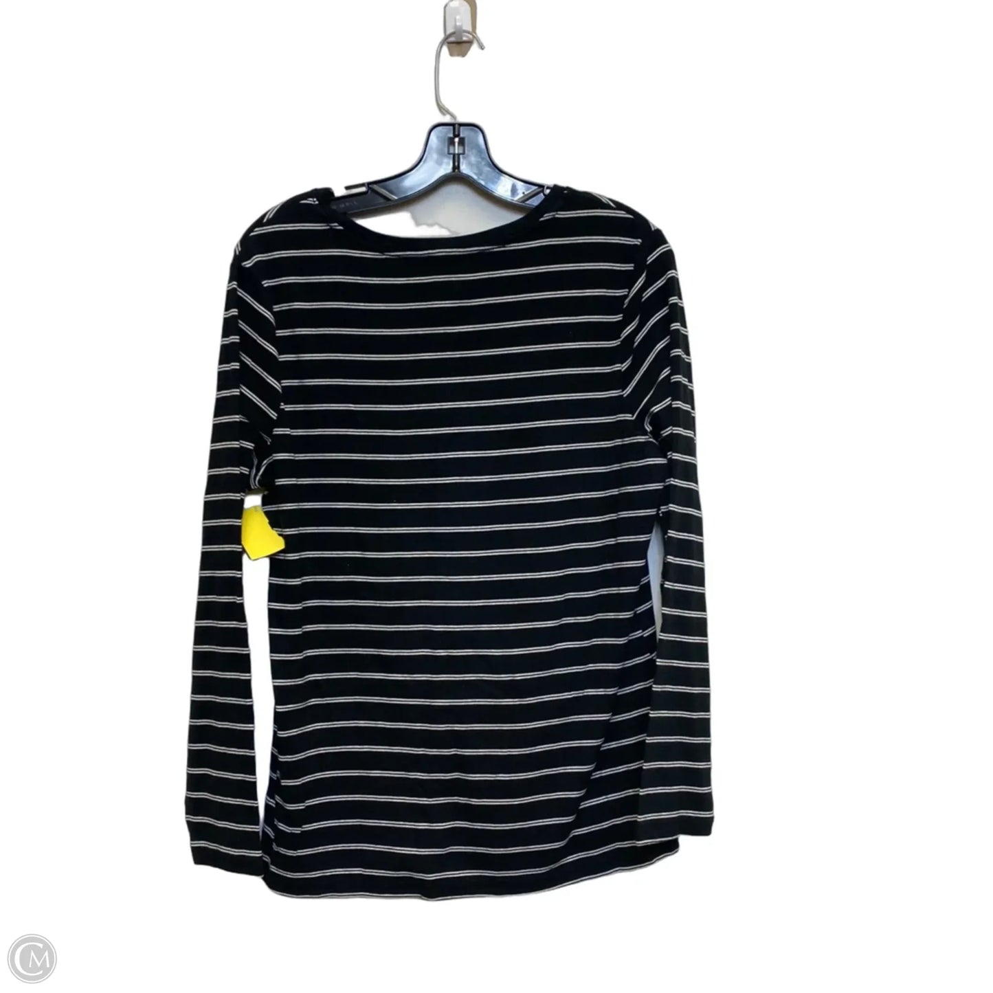 Top Long Sleeve Basic By Faded Glory In Black & White, Size: Xxl