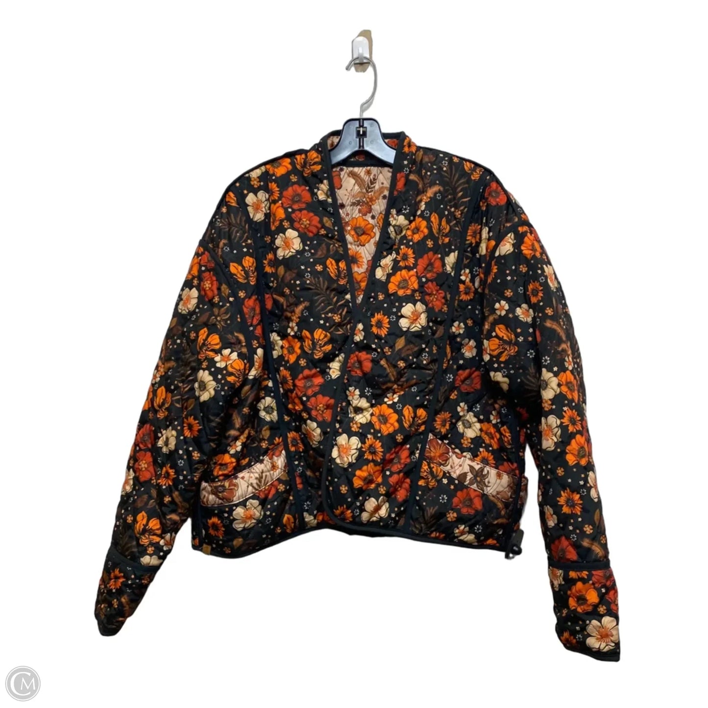 Jacket Puffer & Quilted By Simply Southern In Black & Orange, Size: Xxl
