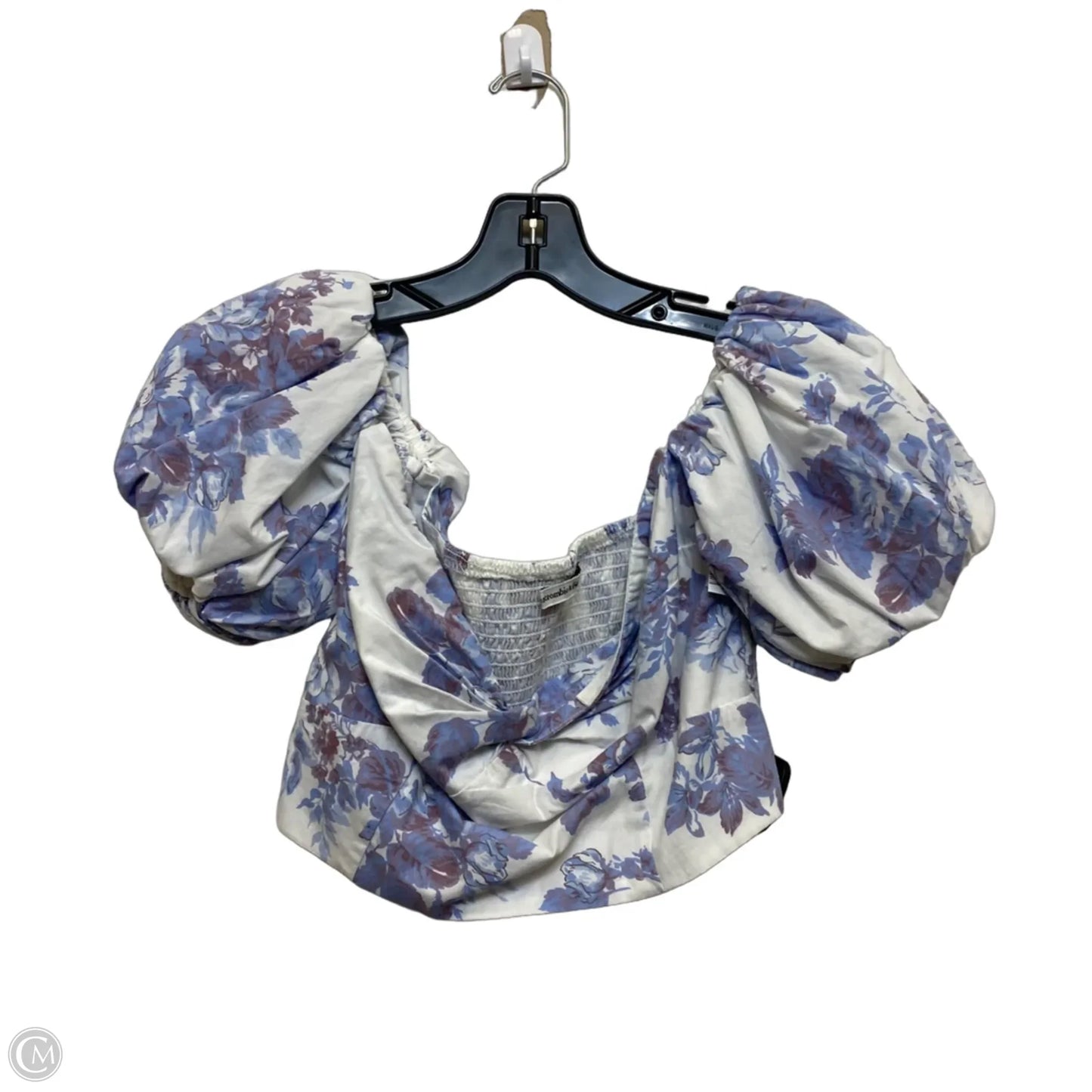 Top Short Sleeve By Abercrombie And Fitch In Blue & White, Size: M
