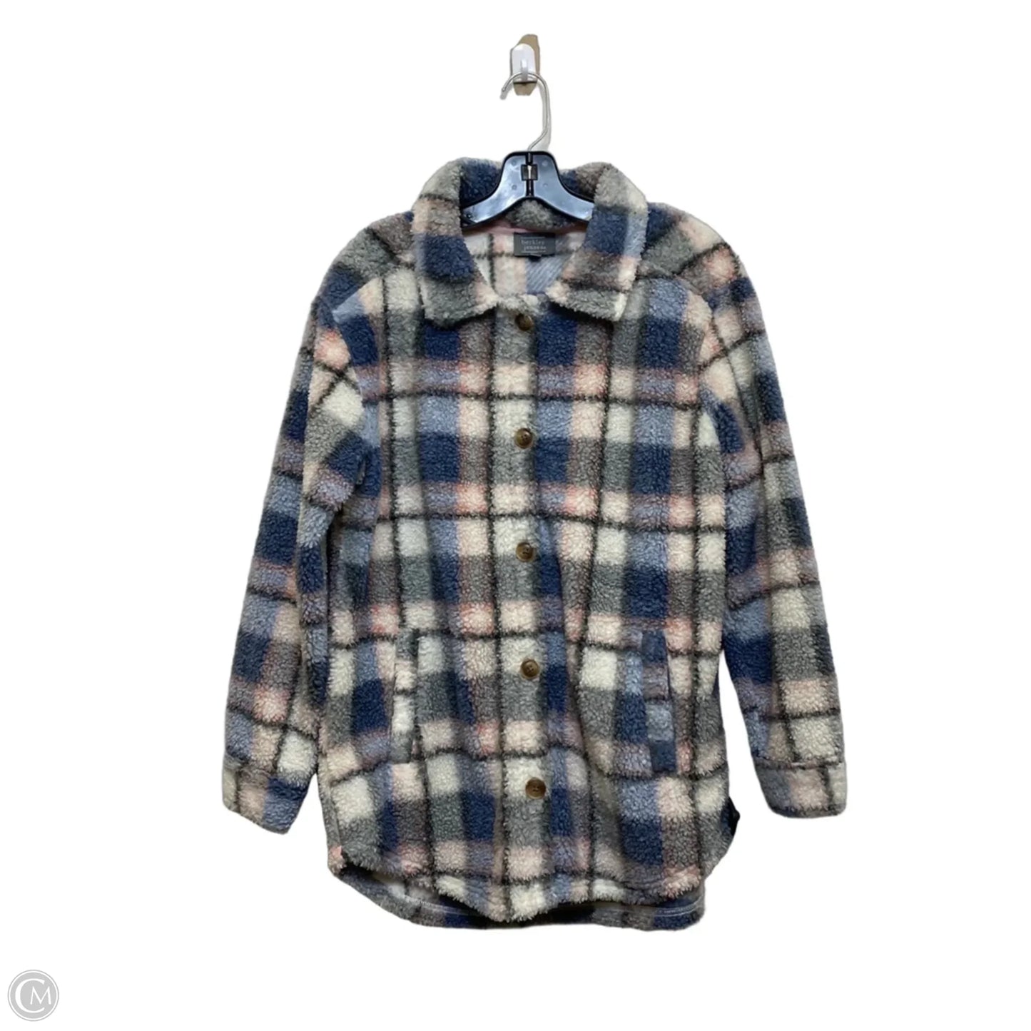 Jacket Shirt By Berkley Jensen In Blue & Pink, Size: M