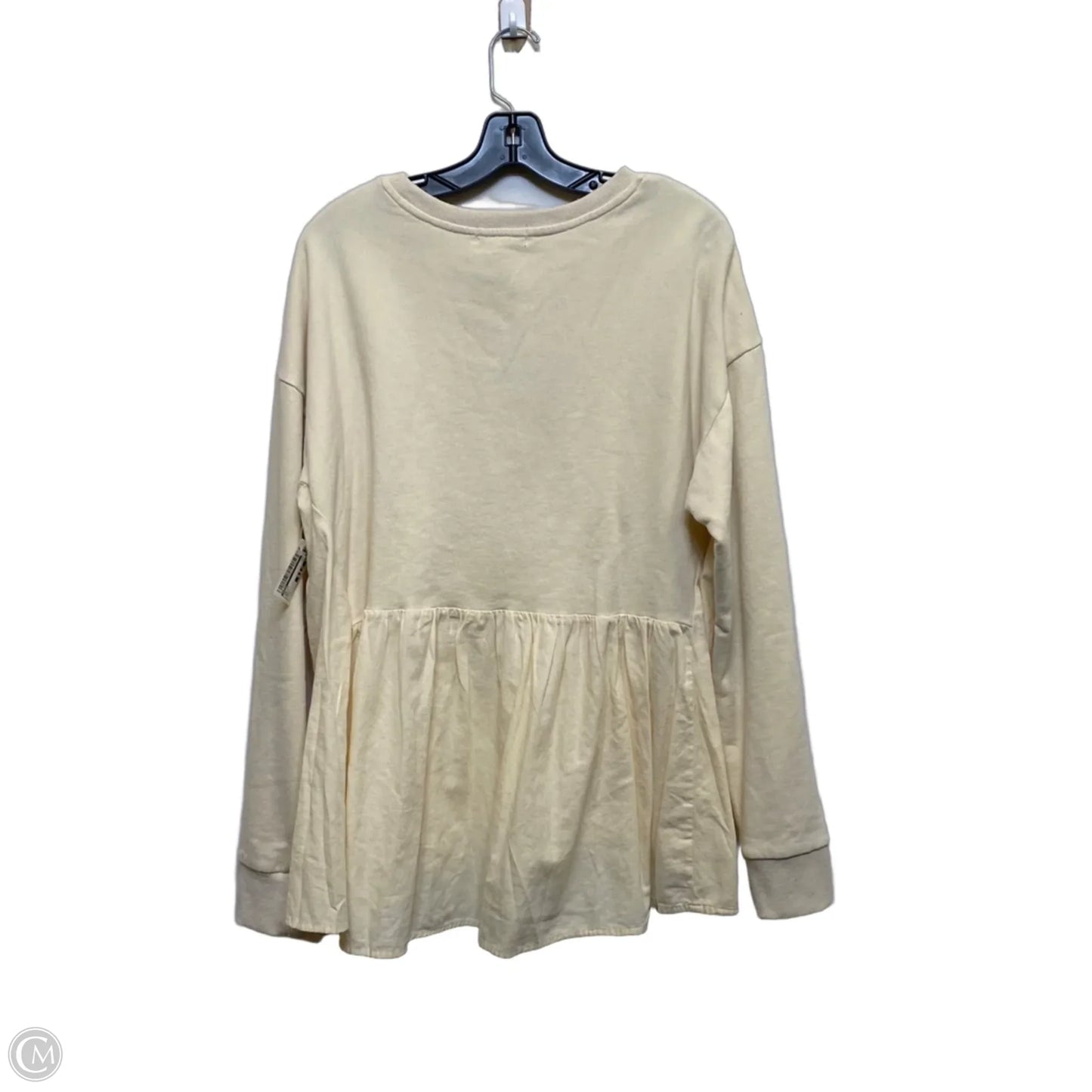 Top Long Sleeve By Easel In Cream, Size: L
