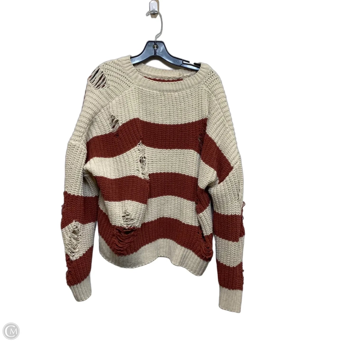 Sweater By Pol In Cream & Red, Size: L