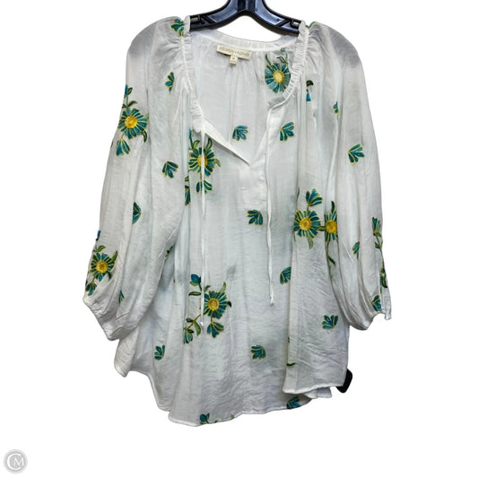 Top 3/4 Sleeve By Figuero & Flower In White, Size: 3x