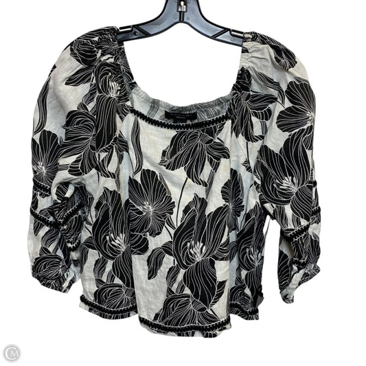 Top 3/4 Sleeve By Tahari In Black & White, Size: S