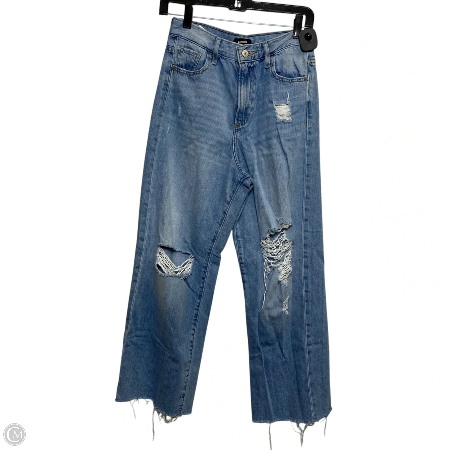 Jeans Wide Leg By Express In Blue Denim, Size: 2