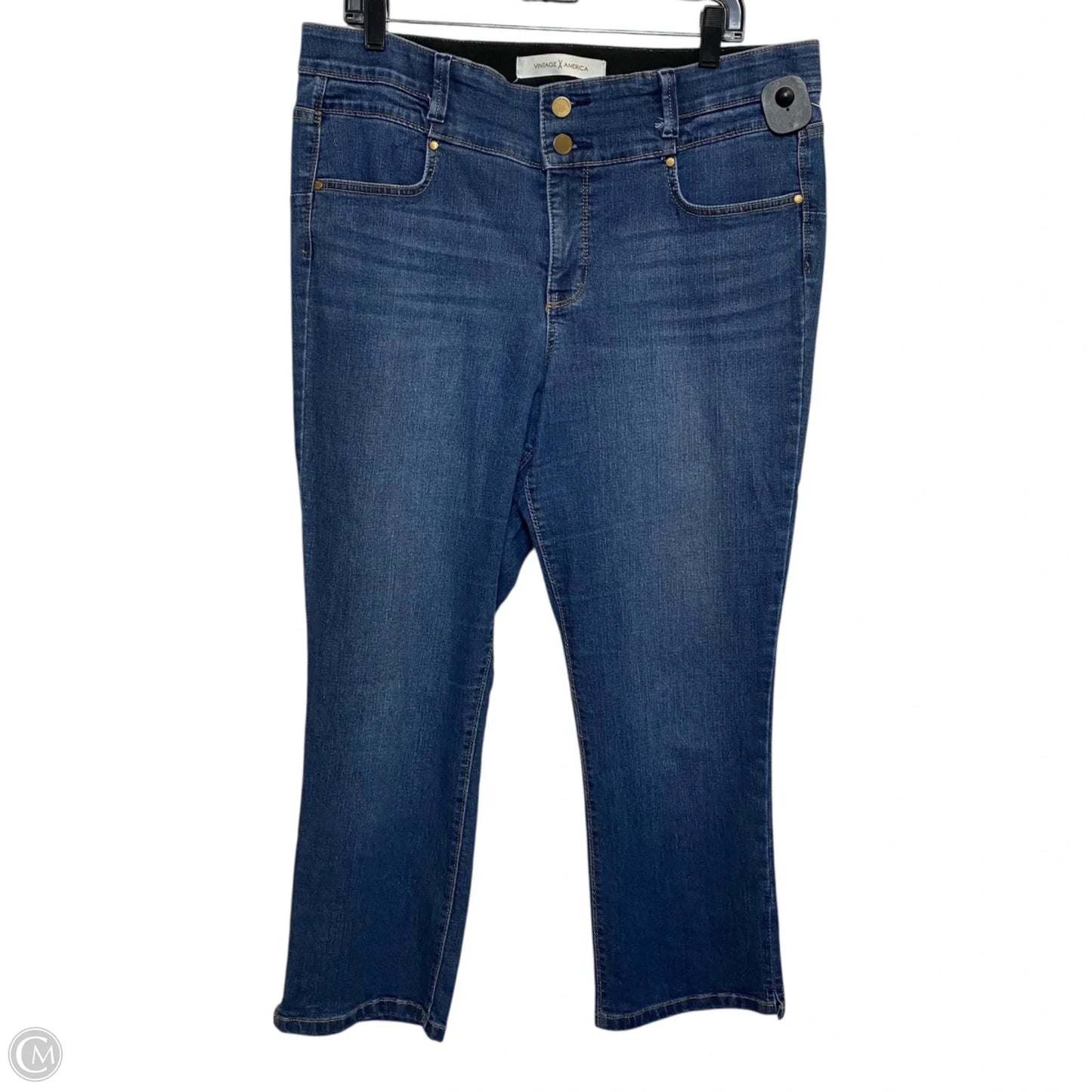 Jeans Straight By Vintage x America In Blue Denim, Size: 16