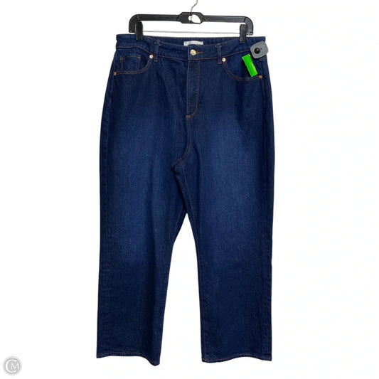 Jeans Straight By Loft In Blue Denim, Size: 14
