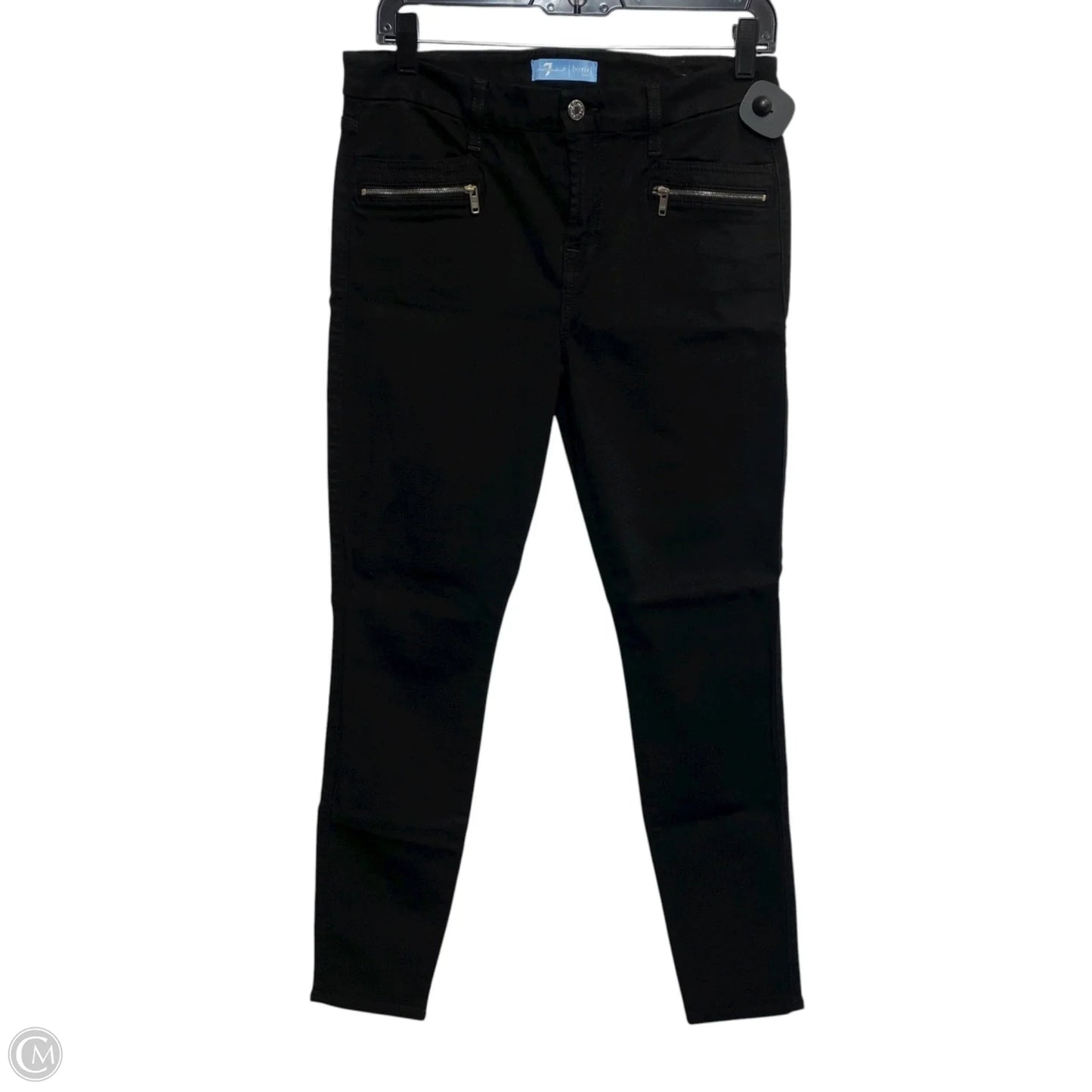 Jeans Designer By 7 For All Mankind In Black Denim, Size: 10