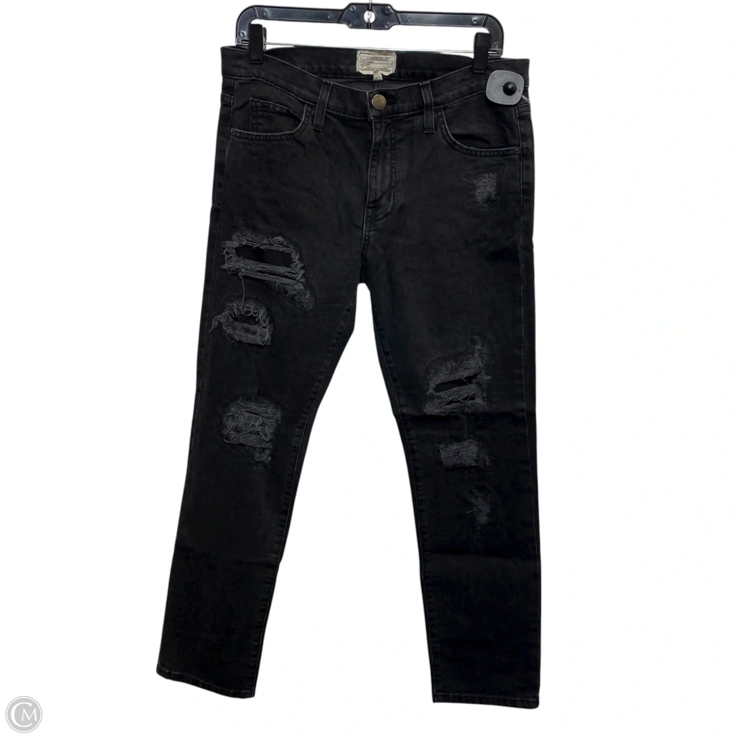 Jeans Straight By Current/elliott In Black Denim, Size: 4
