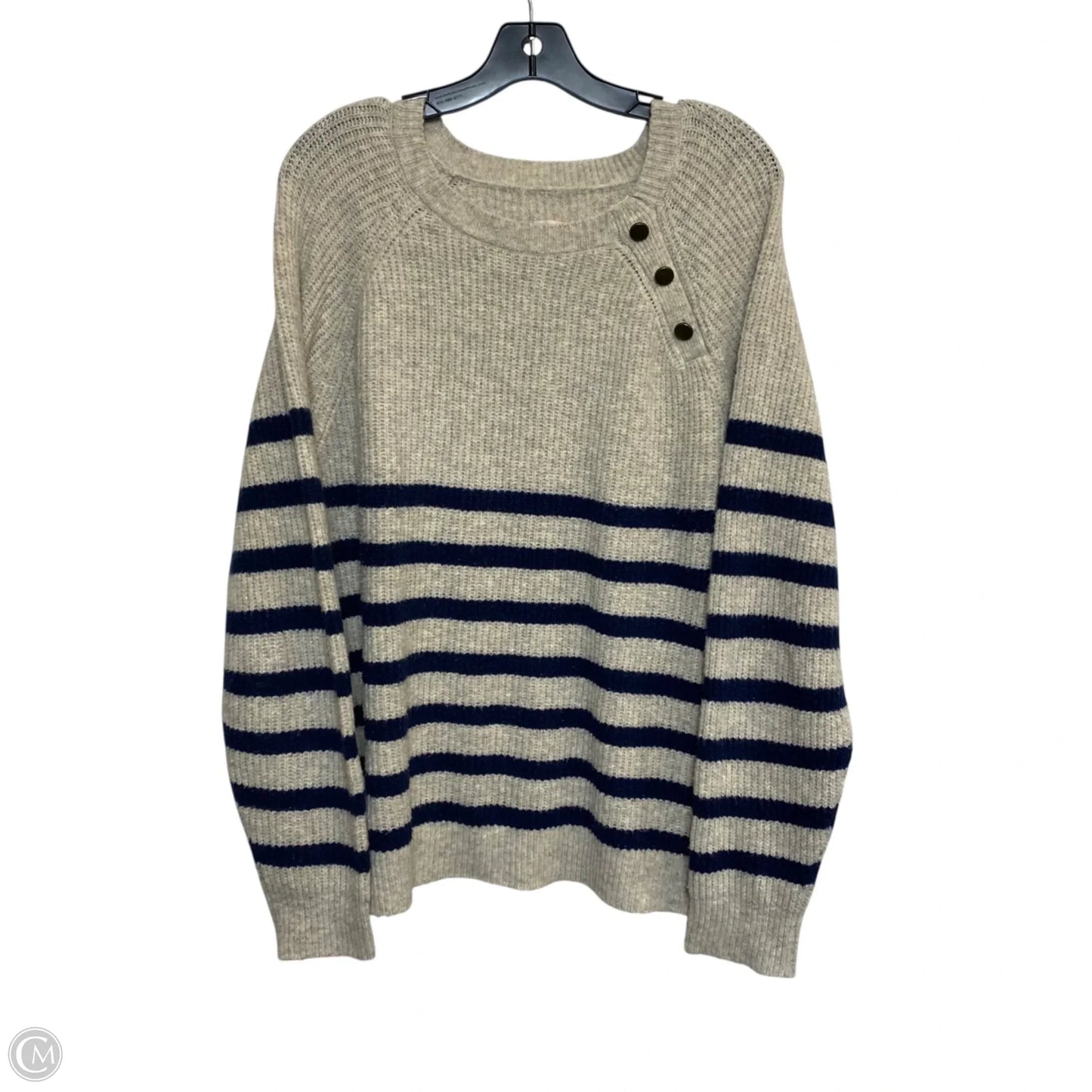 Sweater By Knox Rose In Blue & Tan, Size: L