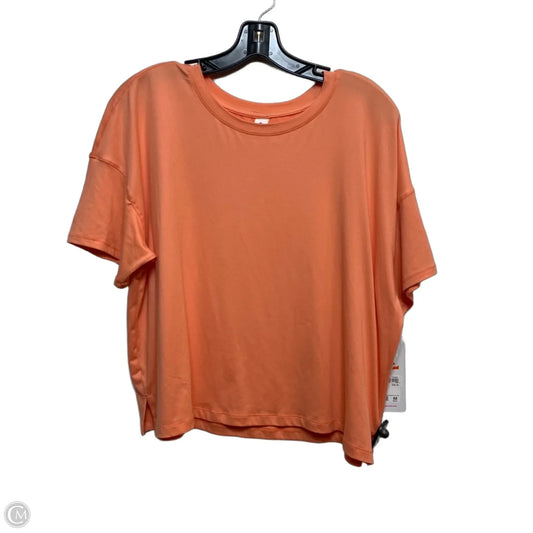 Athletic Top Short Sleeve By Yogalicious In Orange, Size: M