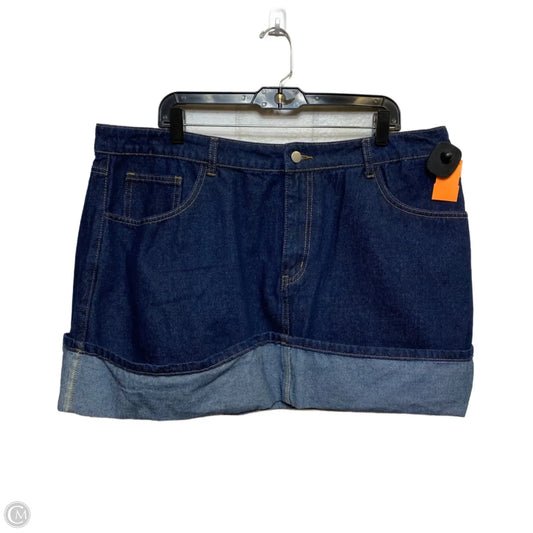 Skirt Mini & Short By Shein In Blue Denim, Size: 2x