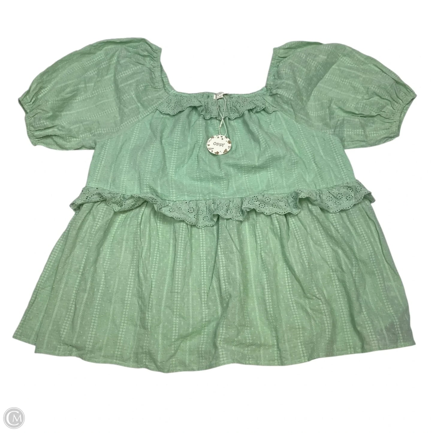 Top Short Sleeve By Oddi In Green, Size: 1x