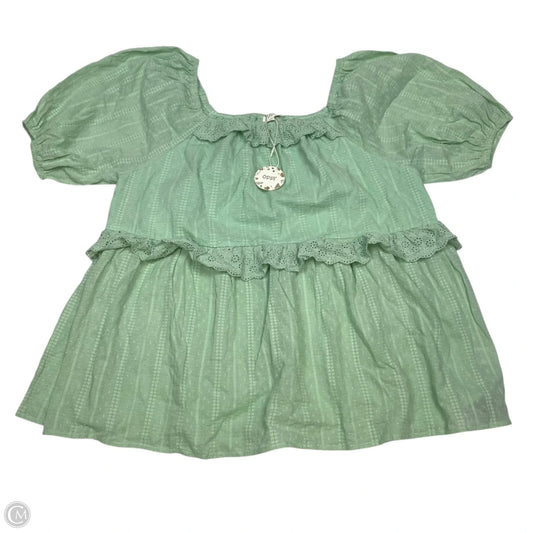 Top Short Sleeve By Oddi In Green, Size: 1x