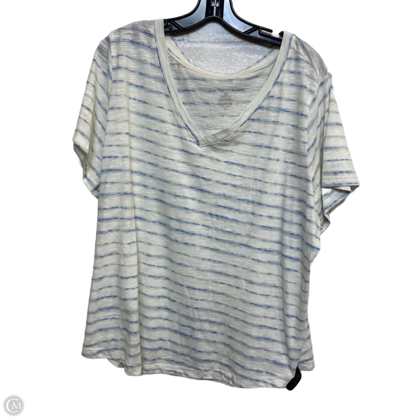 Top Short Sleeve By Sonoma In White, Size: 1x