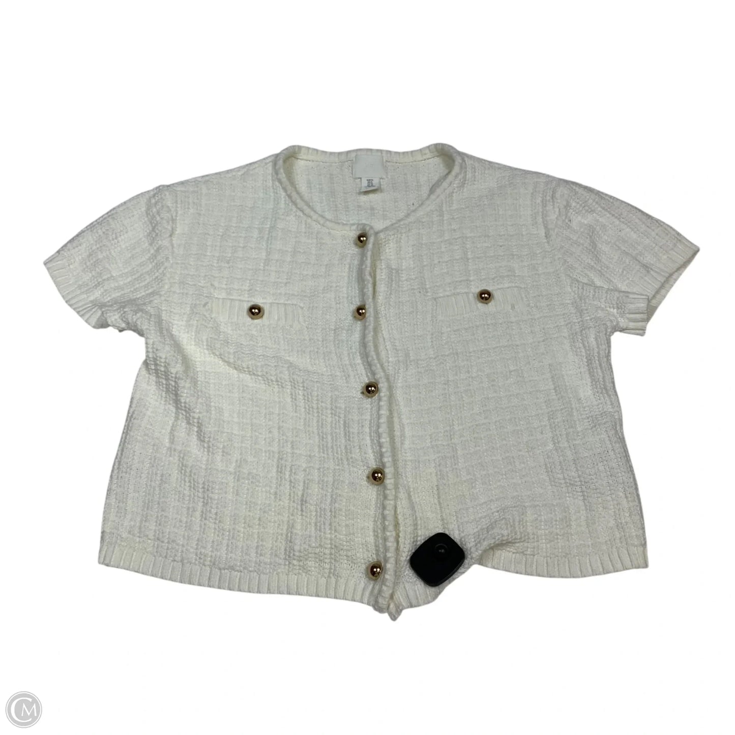Sweater Cardigan By H&m In Cream, Size: Xl