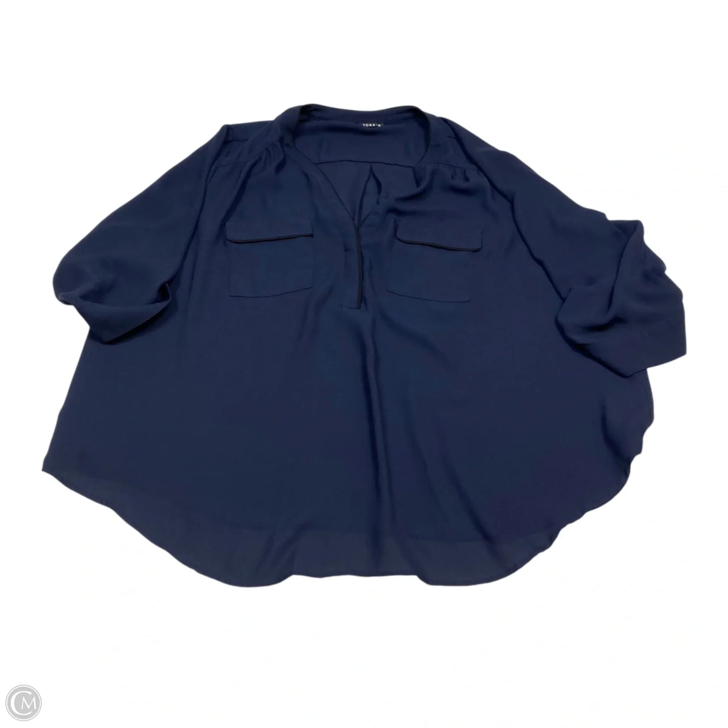 Top Long Sleeve By Torrid In Blue, Size: 1x