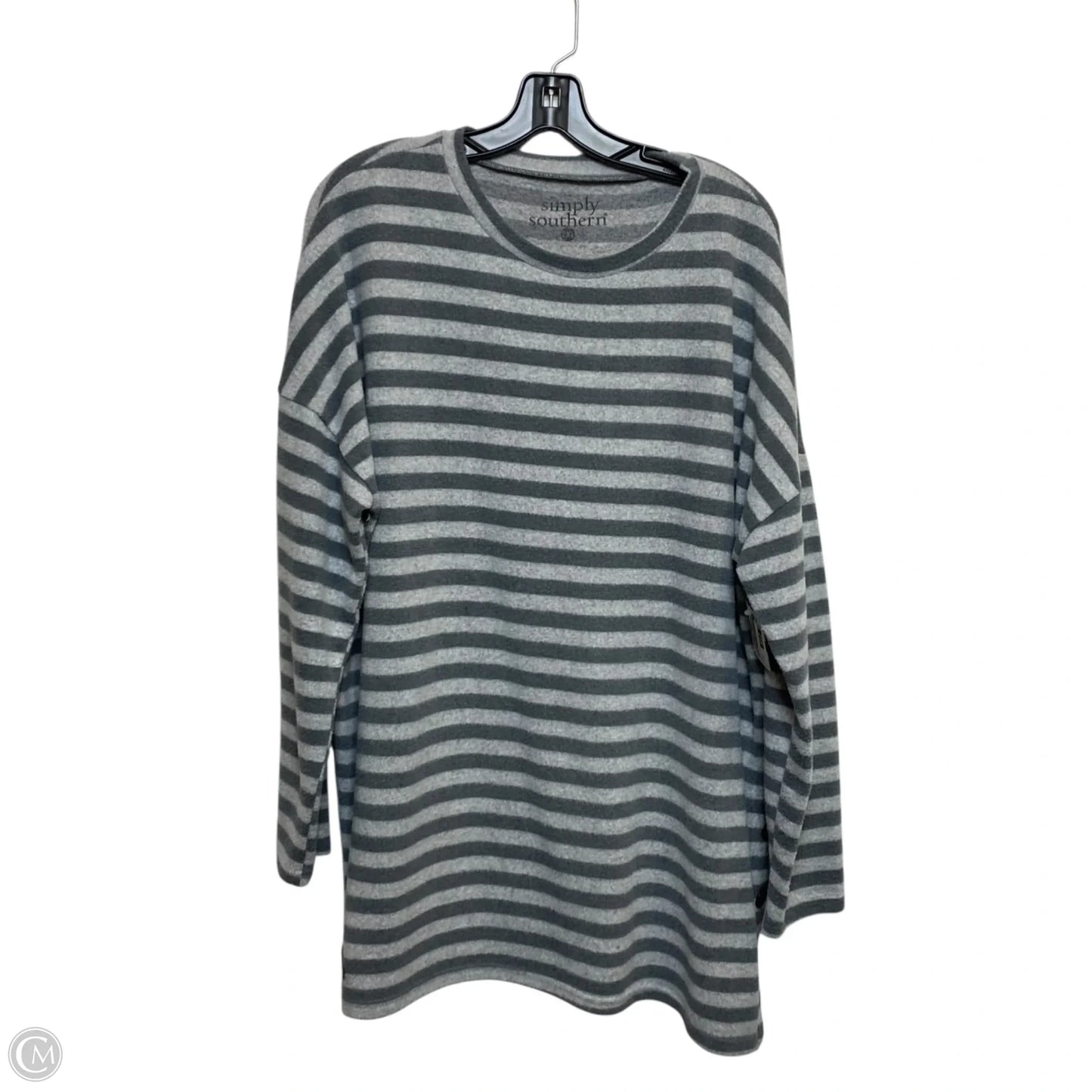 Top Long Sleeve By Simply Southern In Grey, Size: 2x
