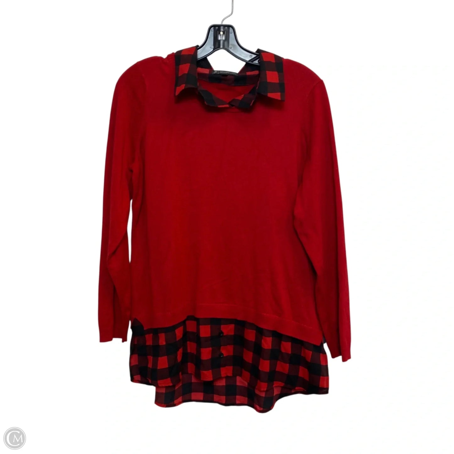 Top Long Sleeve By Adrianna Papell In Red, Size: L