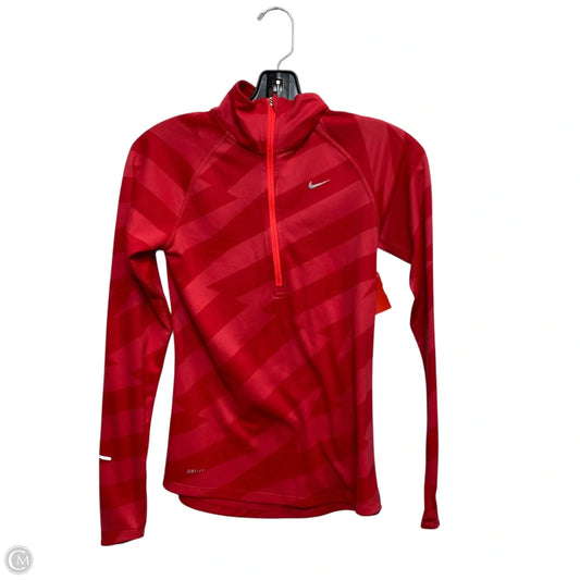 Athletic Top Long Sleeve Collar By Nike In Pink, Size: Xs