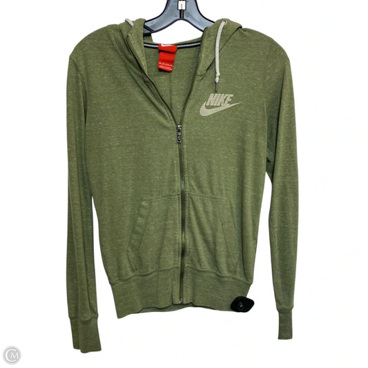 Athletic Top Long Sleeve Hoodie By Nike In Green, Size: Xs