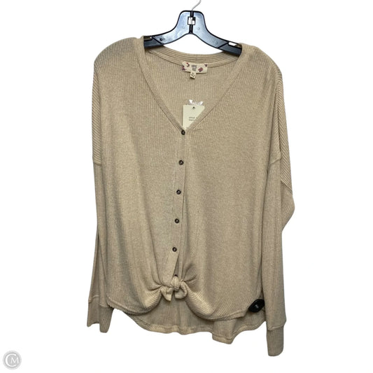 Top Long Sleeve By Hippie Rose In Cream, Size: Xl