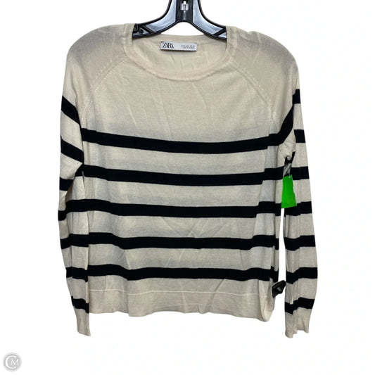 Top Long Sleeve By Zara In Cream, Size: M