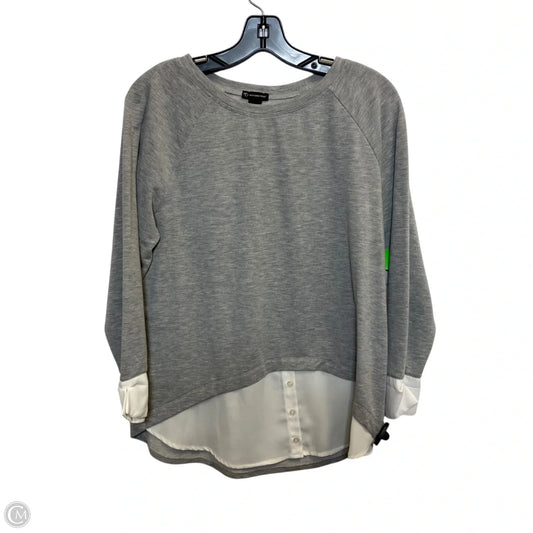 Top Long Sleeve By New Directions In Grey, Size: M
