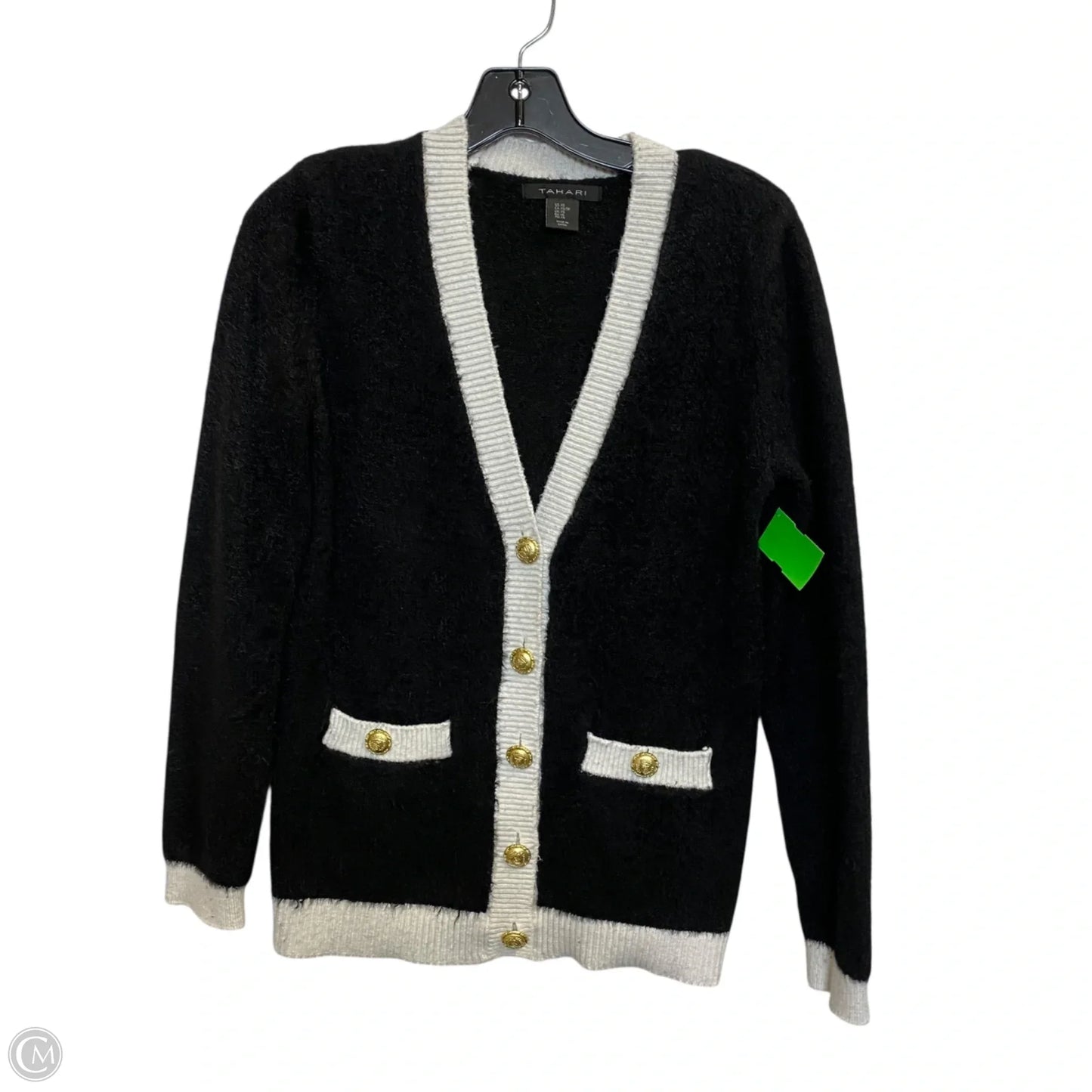 Sweater Cardigan By Tahari In Black, Size: Xs