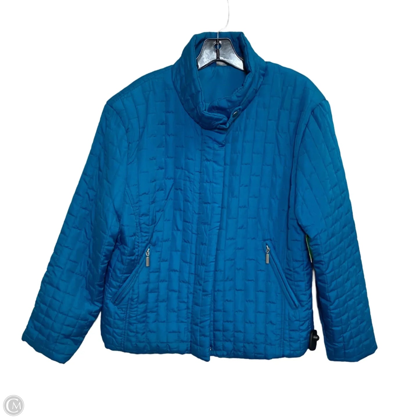Jacket Puffer & Quilted By Jane Ashley In Blue, Size: Xl