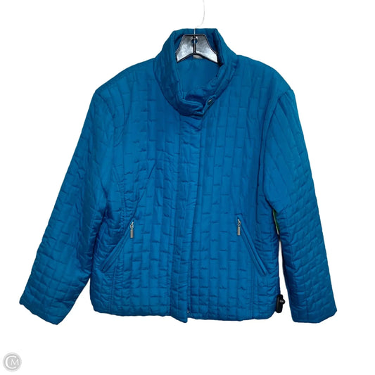 Jacket Puffer & Quilted By Jane Ashley In Blue, Size: Xl