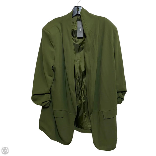 Blazer By Boohoo Boutique In Green, Size: 2x