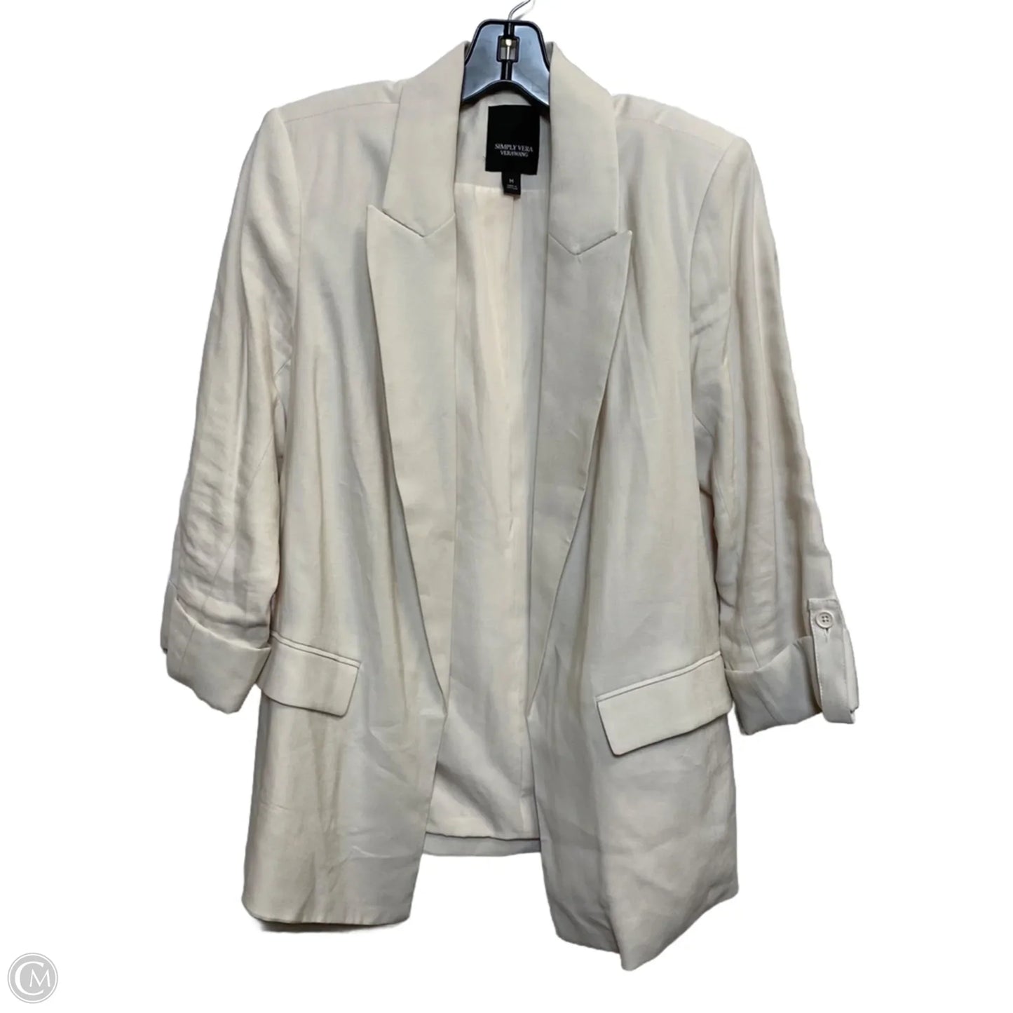 Blazer By Simply Vera In Cream, Size: M