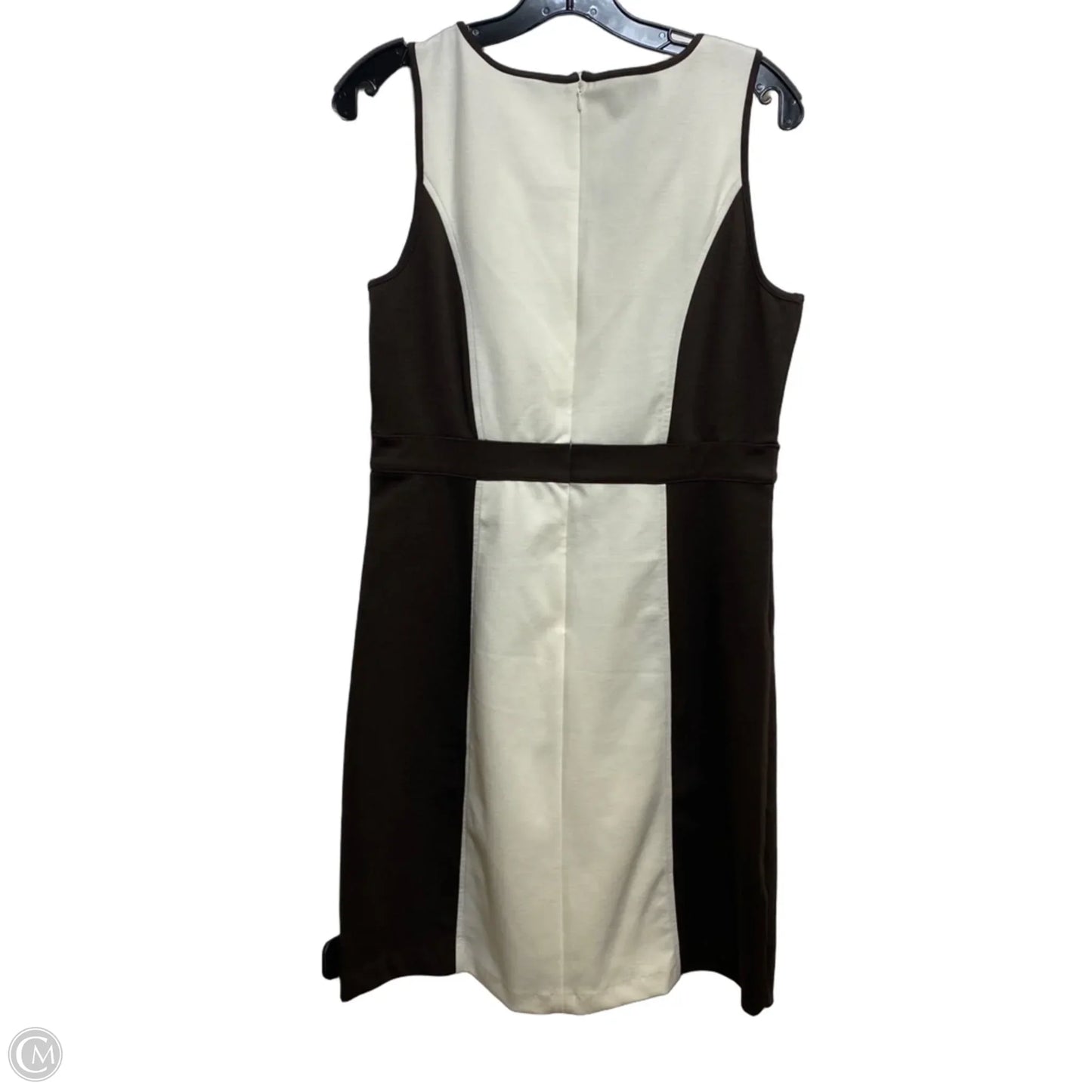 Dress Casual Midi By Loft In Brown & Cream, Size: S