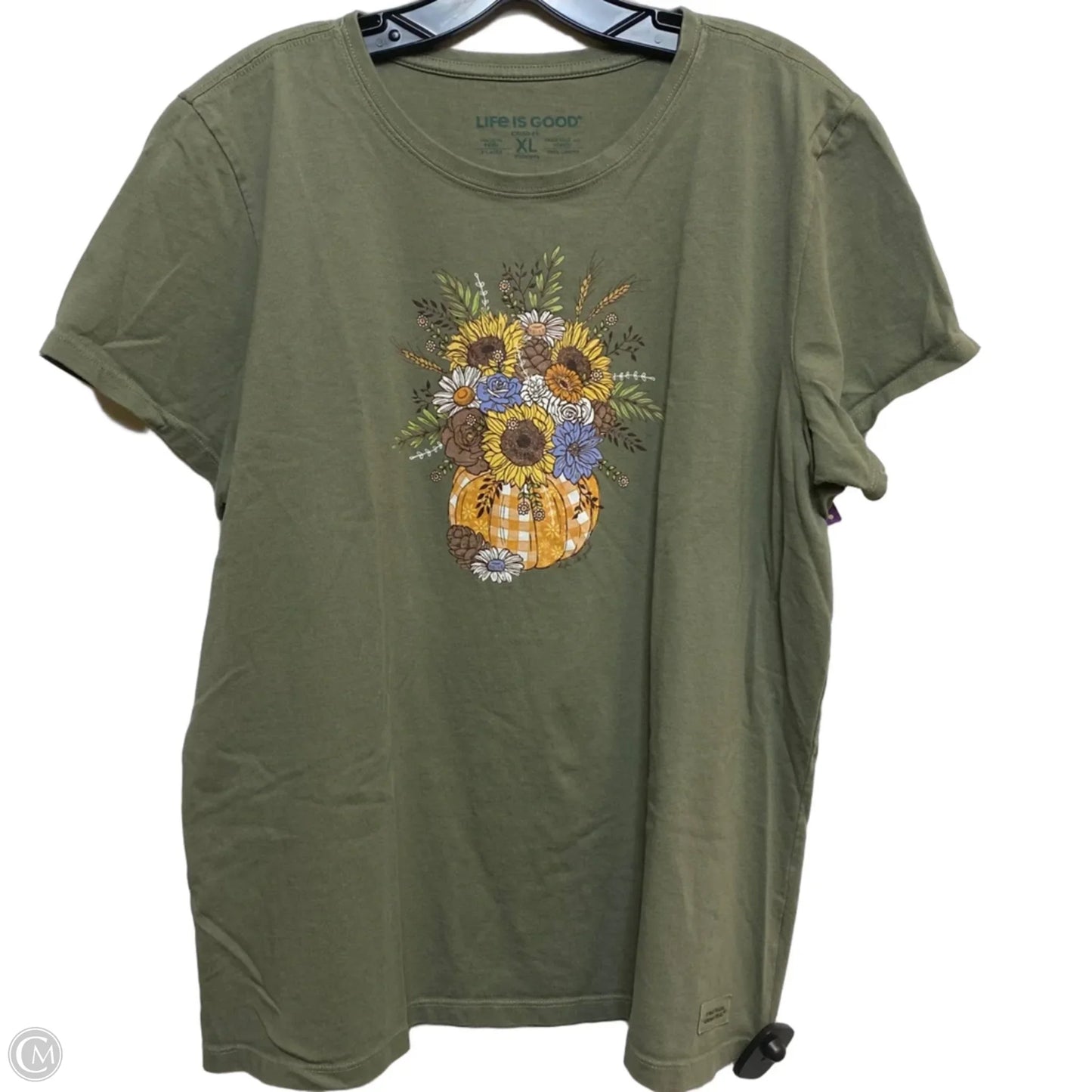 Top Short Sleeve By Life Is Good In Green, Size: Xl